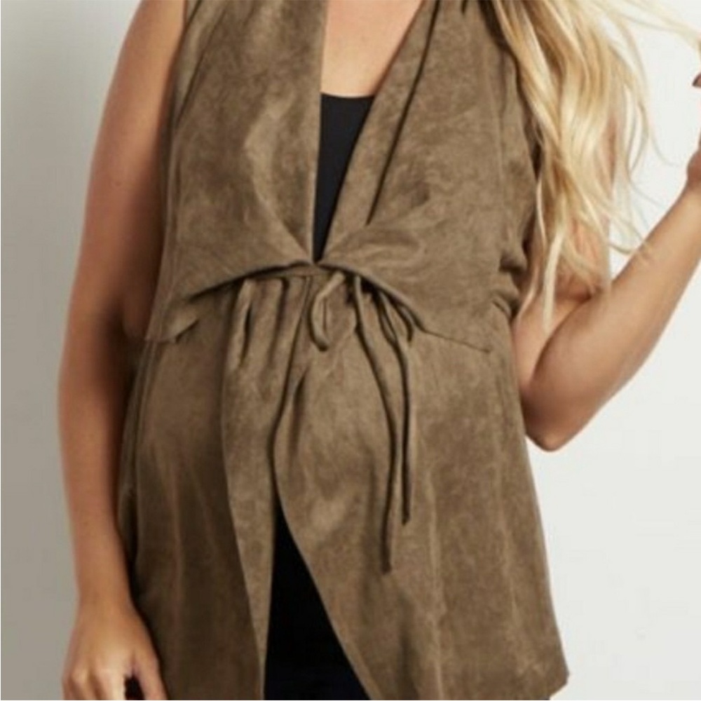 Pinkblush Maternity Olive green draped vest
